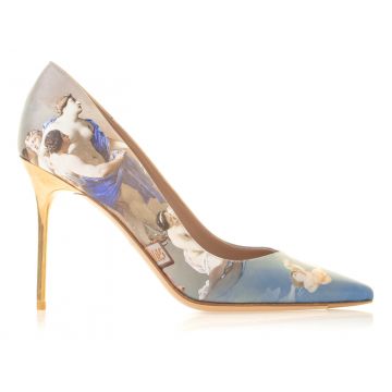 .Ruby Stiletto In Sky Print Leather