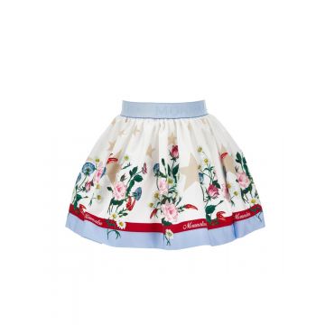 Floral Print Poplin Skirt 