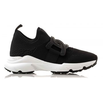  Leather-Trimmed Knit Sneakers